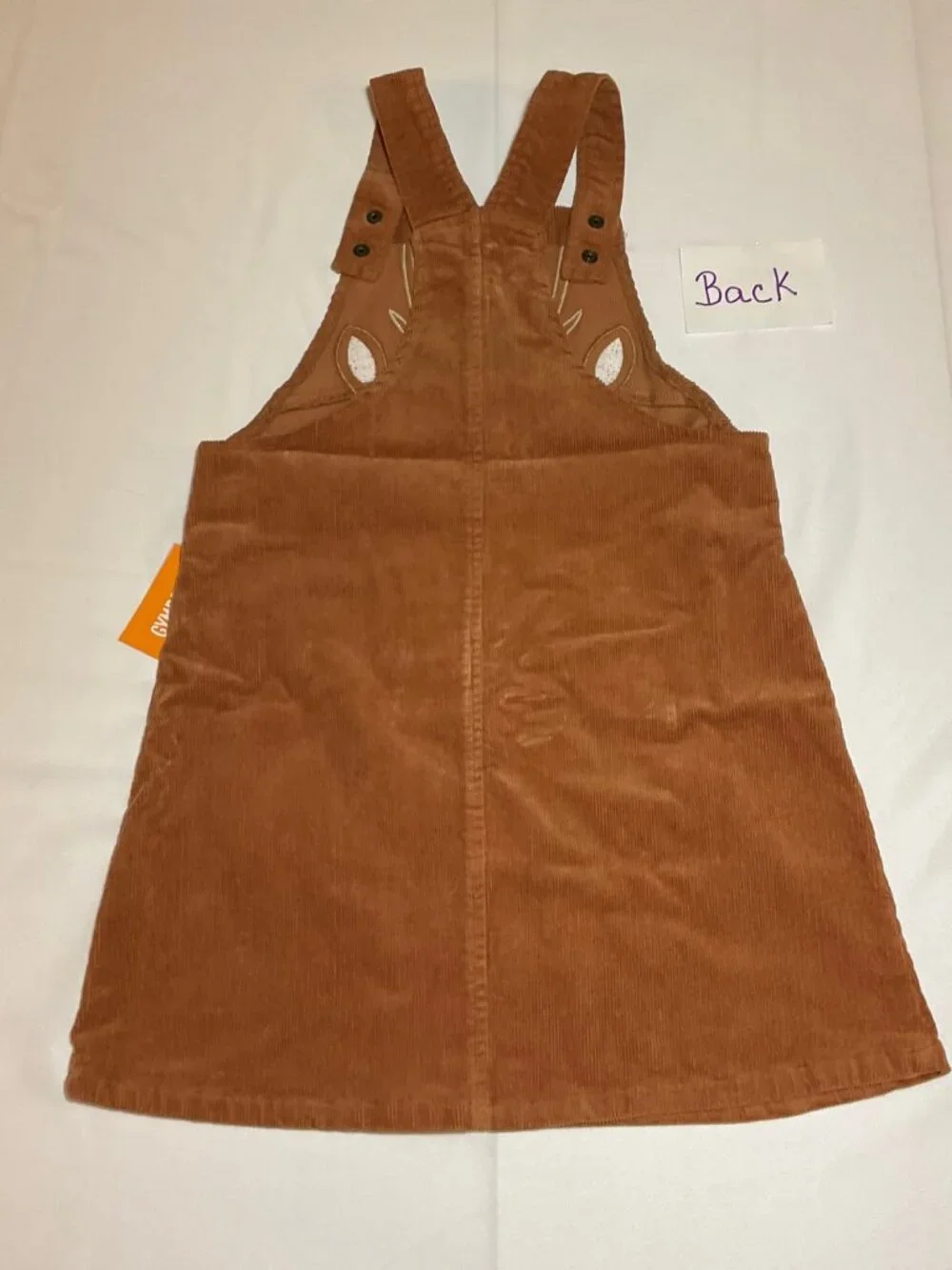 Gymboree Girls Brown Corduroy Overall Jumper Dress Embroidered Deer NWT